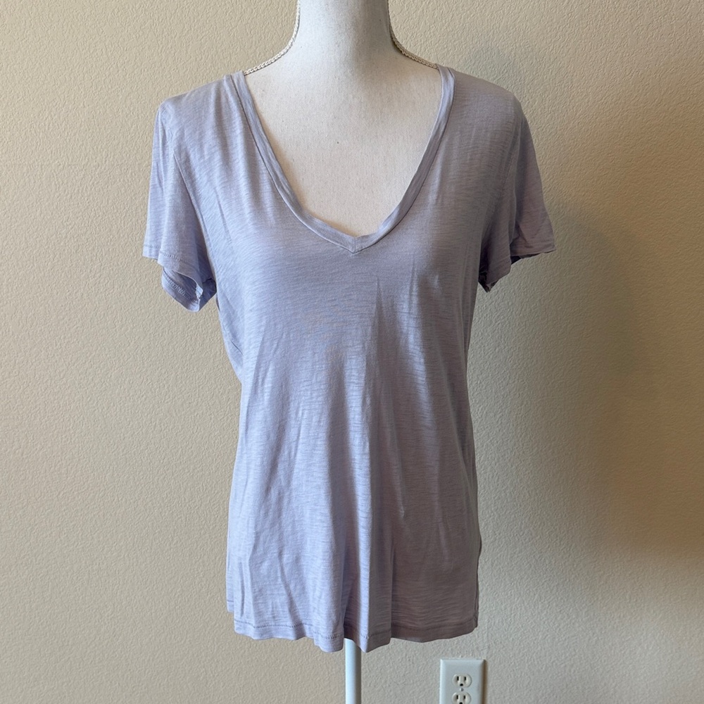 J. Crew Light Purple V-Neck Short Sleeve Tee